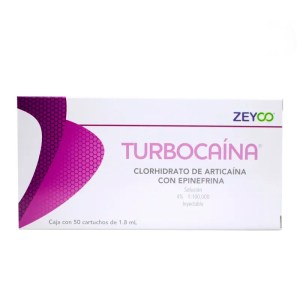 TURBOCAINA PLASTICO ARTICAINA 4% CON EPINEFRINA CARTUCHO CON 50
